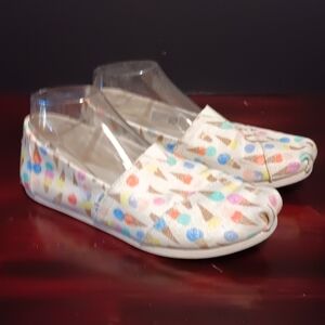 Toms Ice Cream Canvas Alpargata Shoes Very Clean Sz 8.5 Comfort